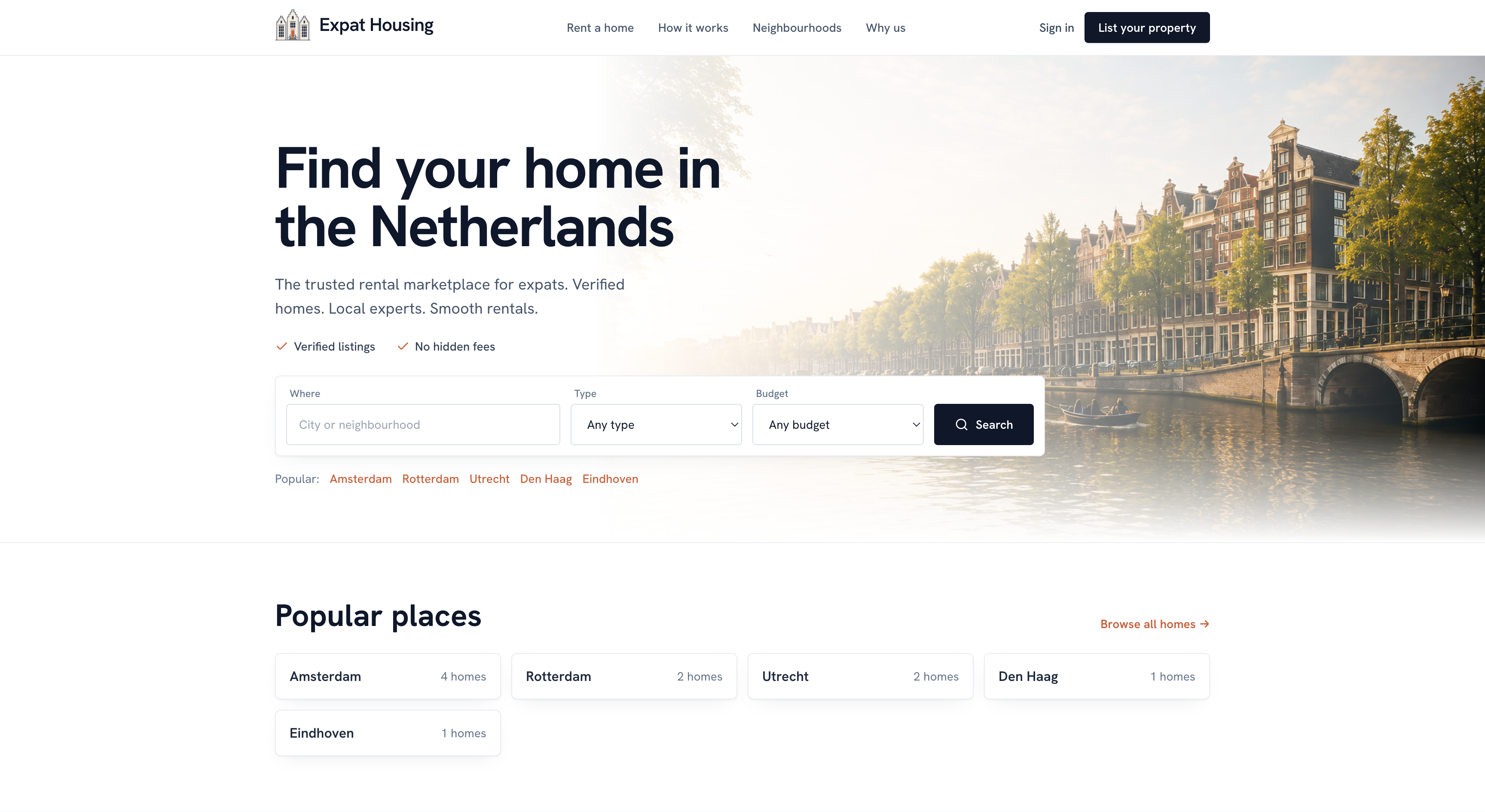 The Balatin Homes public marketplace home page